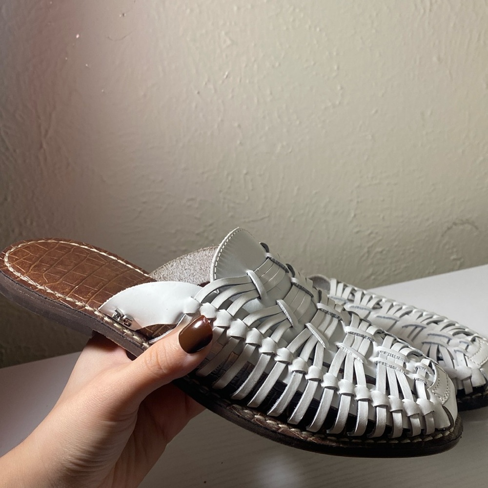 SAM EDELMAN white sandals